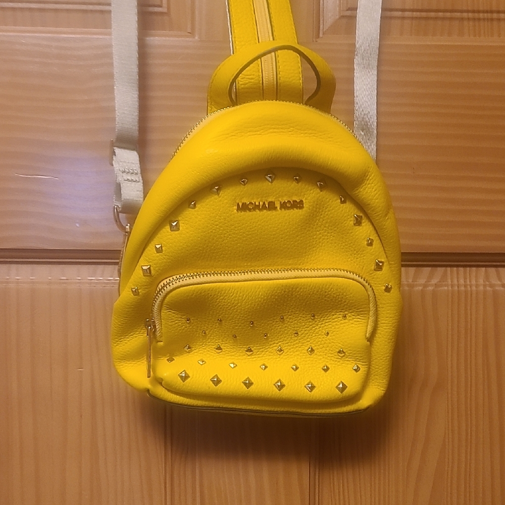 Michael Kors Vibrant Yellow Studded Backpack